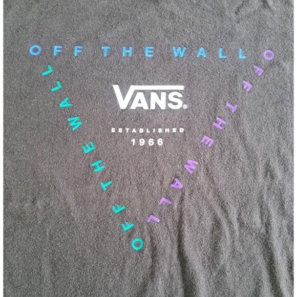 Vans Off The Wall T-Shirt Men’s Small Gray Triangle Graphic Tee Casual Skate - Picture 3 of 6